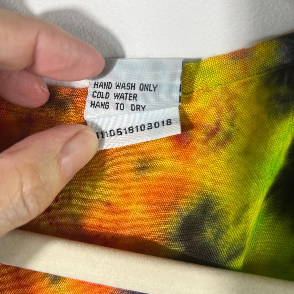 Dharma Trading Co Tie Dye Maxi Dress Kaftan 2XL Rayon Boho Festival Multicolor - Picture 8 of 9